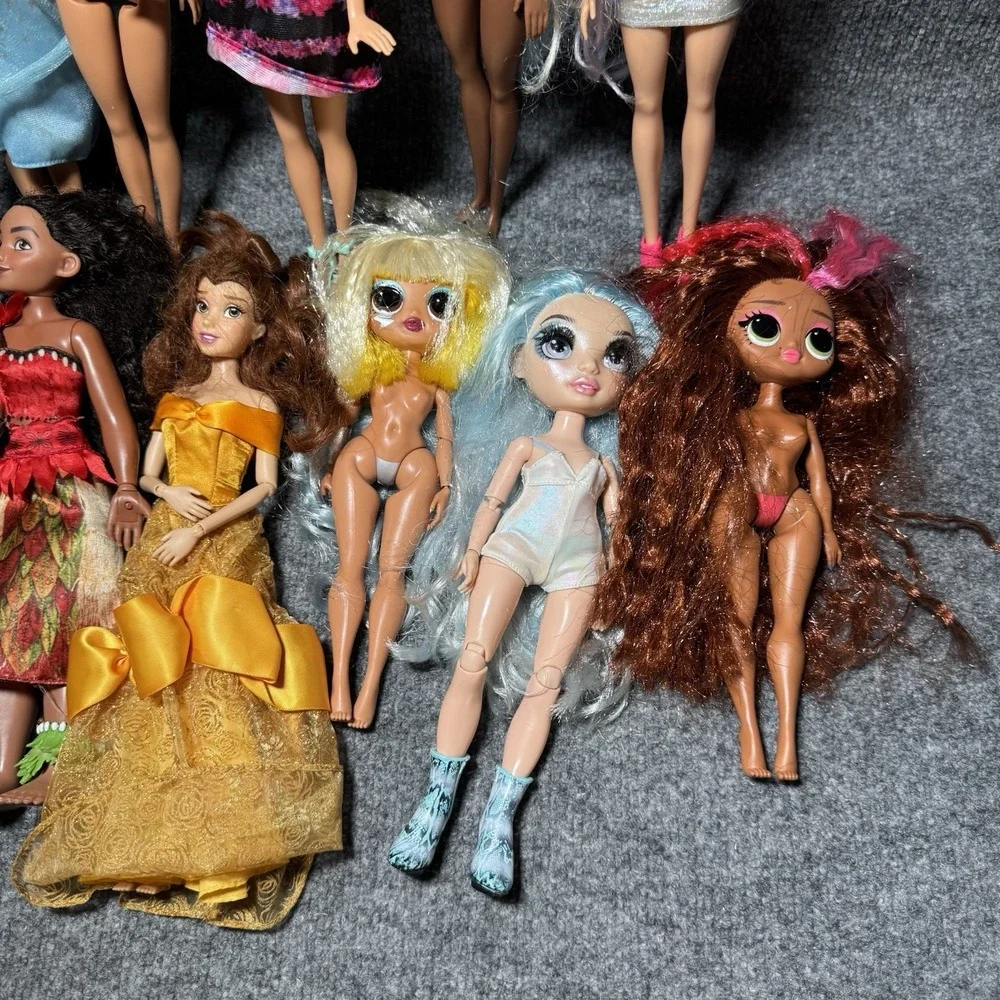 Barbie Doll‎ Lot Of 11 Includes Disney Princesses And LOL Dolls Mix Lot of Dolls